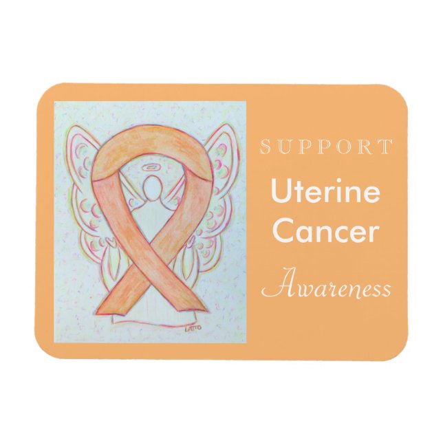 Uterine Cancer Awareness Ribbon Angel Gift Magnete (Horizontal)