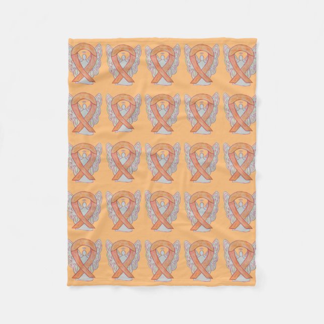 Uterine Cancer Awareness Ribbon Fleece Blankets (Vorderseite)