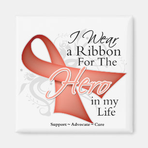 Uterine Cancer Ribbon Hero in My Life Magnet