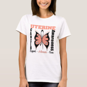 Uteriner Krebs-Bewusstseins-Schmetterling T-Shirt