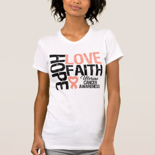 Uteriner Krebs-Hoffnungs-Liebe-Glaube T-Shirt