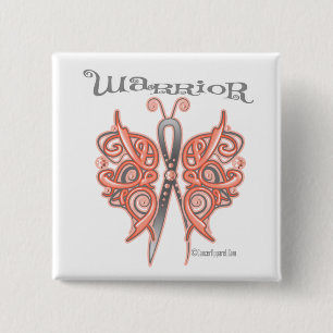 Uteriner Krebs-Kriegerceltic-Schmetterling Button