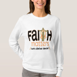 Uterines Krebs-Glauben-Angelegenheits-Kreuz 1 T-Shirt
