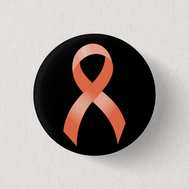 Uterines Krebs-Pfirsich-Band Button (Vorderseite)
