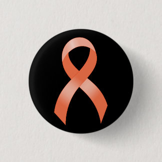Uterines Krebs-Pfirsich-Band Button