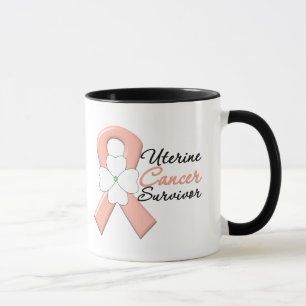Uterines Krebs-Überlebend-Blumen-Band Tasse