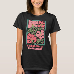 Uterus Cancer Awareness Boho Peach Blume T-Shirt