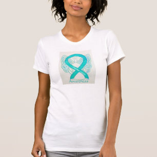Uterus Cancer Awareness Ribbon Angel Shirt