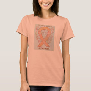 Uterus Cancer Awareness Ribbon Engel Custom Shirt