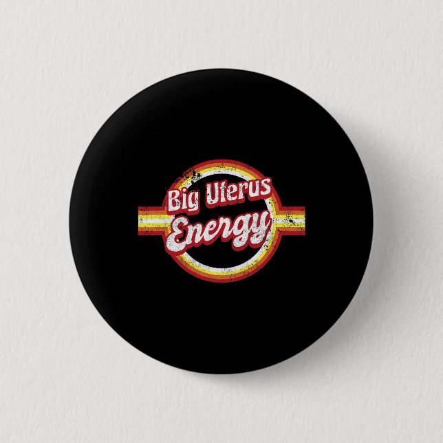 Uterus Energy Retro Feministin Frau Button (Vorderseite)