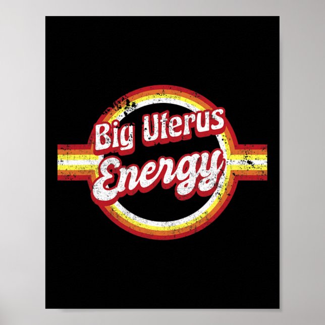 Uterus Energy Retro Feministin Frau Poster (Vorne)