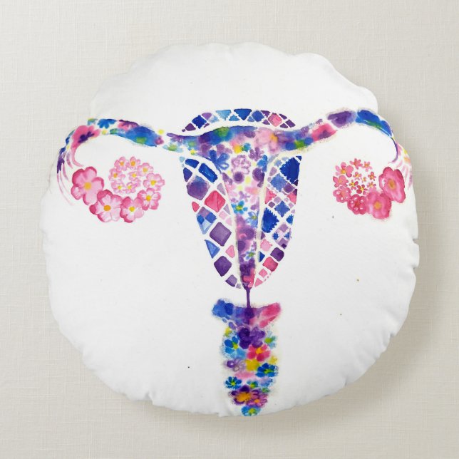 Uterus Rundes Kissen (Vorderseite)