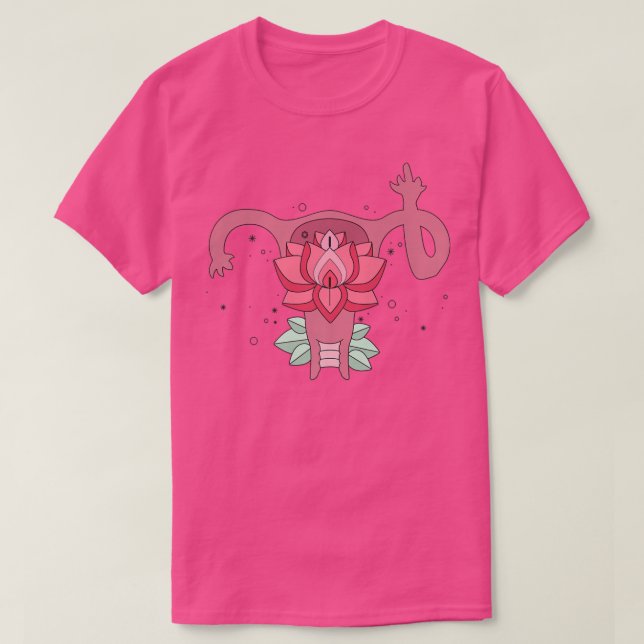 Uterus zeigt Mittelfinger Feminismus6045 T-Shirt (Design vorne)
