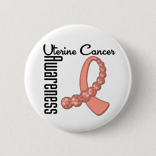 Uteruskrebs-Bewusstsein Edelstein Band Button