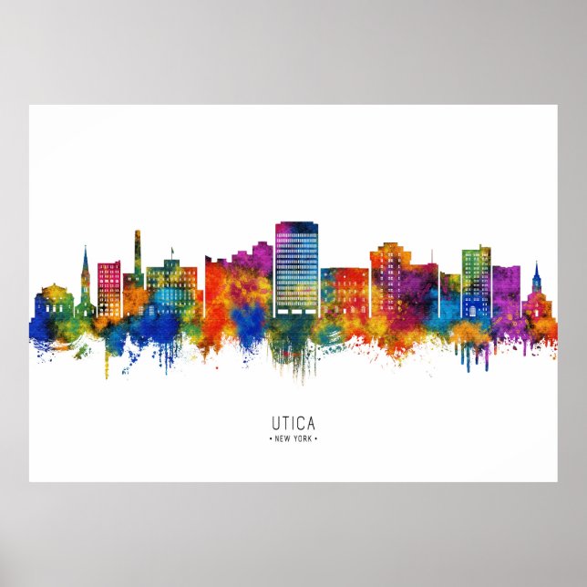 Utica New York Skyline Poster (Vorne)