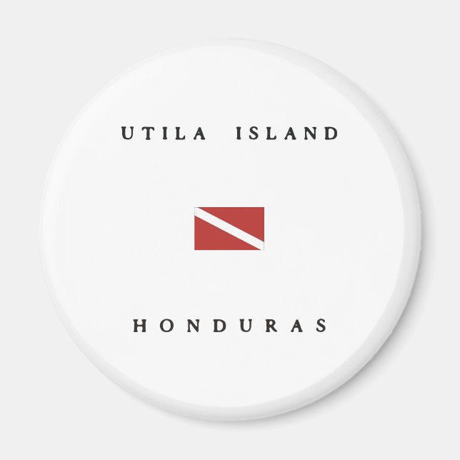 Utila Island Honduras Scuba Dive Flag Magnet (Vorne)