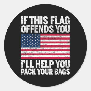 Utopia Sport Usa Shop Wenn Dich Diese Flagge Belei Runder Aufkleber