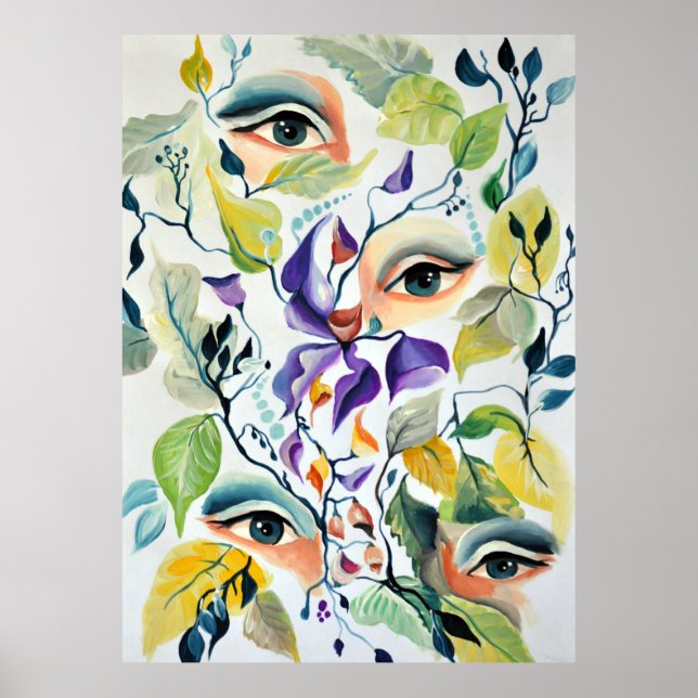 Utopian Psychedelic Surreal Eyes Design Poster (Vorne)