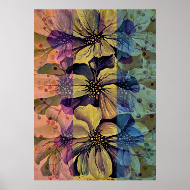 Utopische Delphinium-Blume Poster (Vorne)