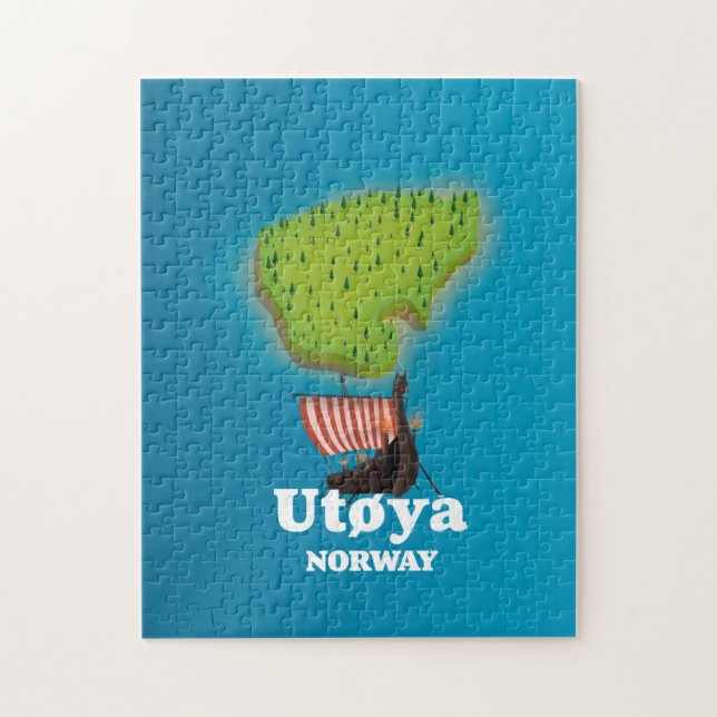 Utøya Norwegen Reiseplakat Puzzle (Vertikal)