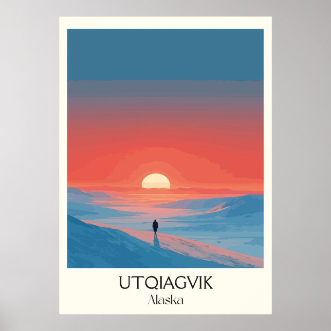 Utqiagvik Alaska Arctic Sunset Landscape Poster (Vorne)