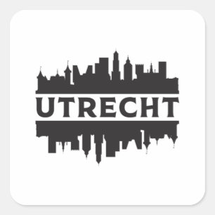 Utrecht City Cityscape Skyline Reisen Funny Gift Quadratischer Aufkleber