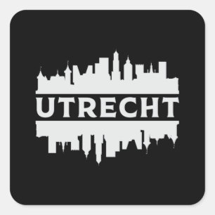 Utrecht City Cityscape Skyline Trip Funny Gift Quadratischer Aufkleber