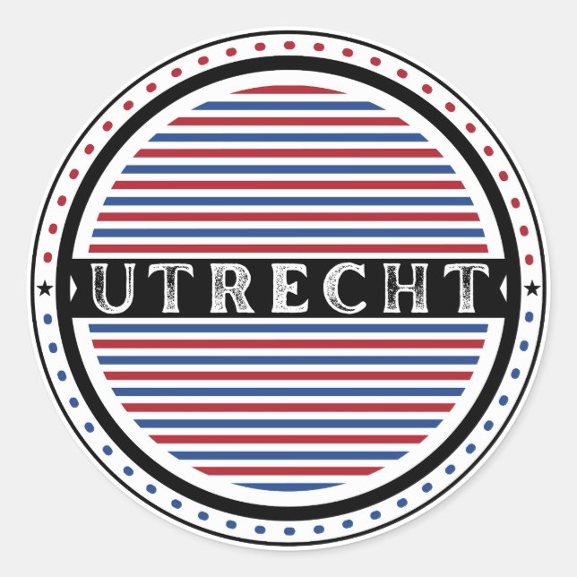 Utrecht City Pride Emblem – Niederländische Identi Runder Aufkleber (Vorderseite)
