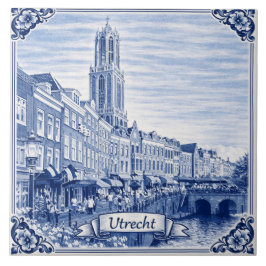 Utrecht Delft Blue style ceramic tile Fliese
