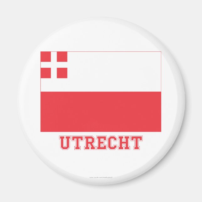 Utrecht-Flagge mit Namen Magnet (Vorne)
