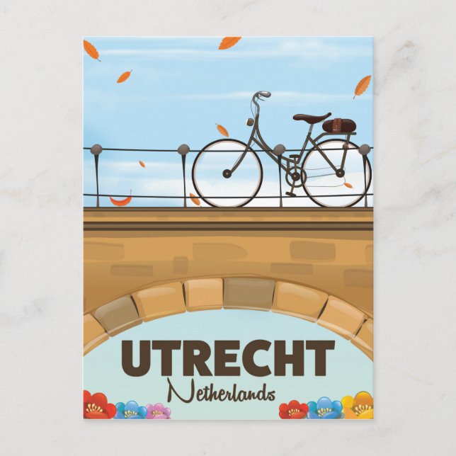Utrecht Niederlande Ferienplakat. Postkarte (Vorderseite)