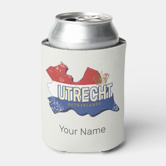 Utrecht Niederlande Karte Niederländisch Vintag So Dosenkühler (Kanne Vorderseite)