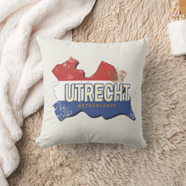 Utrecht Niederlande Karte Niederländisch Vintag So Kissen (Decke)