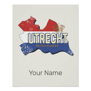 Utrecht Niederlande Karte Niederländisch Vintage S Poster