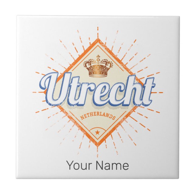 Utrecht Niederlande Stadt Niederländisch Vintag So Fliese (Vorderseite)