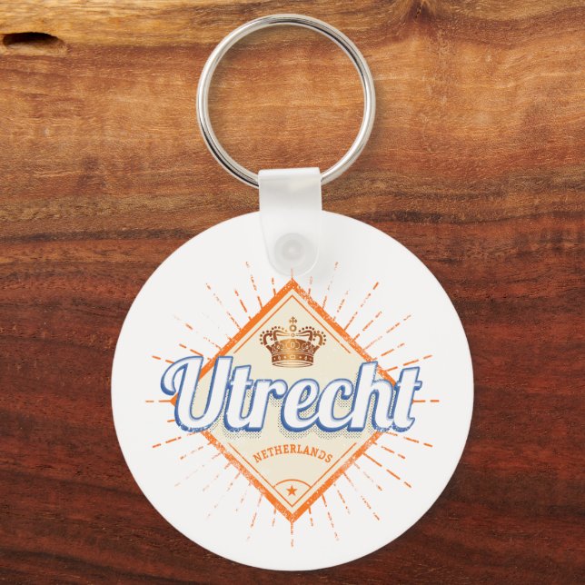 Utrecht Niederlande Stadt Niederländisch Vintag So Schlüsselanhänger (Vorderseite)