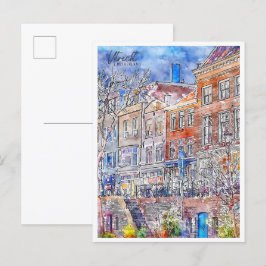 Utrecht Niederlande Vintage Reise Aquarell Postkarte
