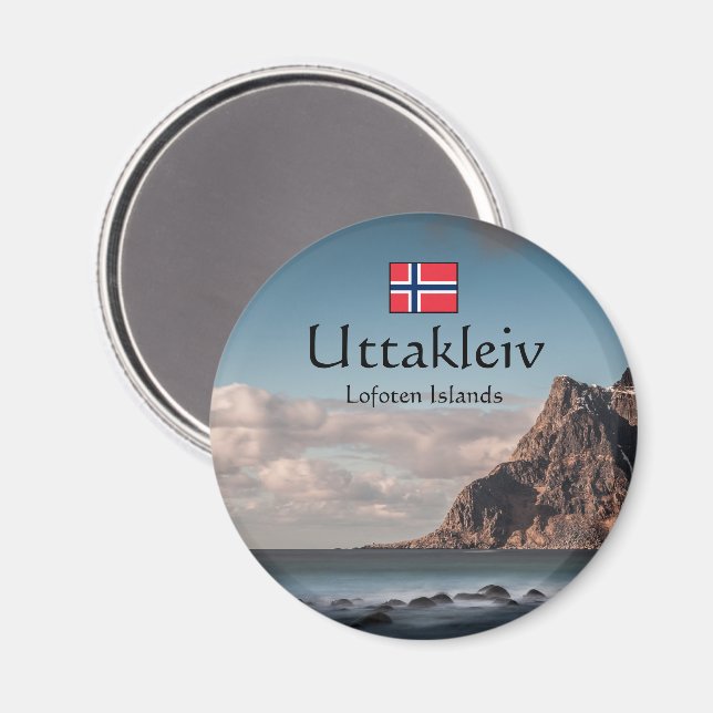 Uttakleiv Souvenir Magnet (Vorderseite/Rückseite)