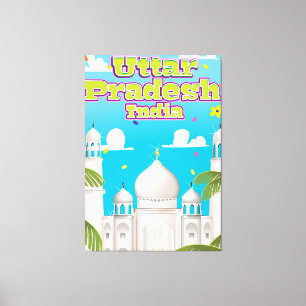 Uttar Pradesh Indian Travel Poster. Leinwanddruck