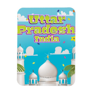 Uttar Pradesh Indian Travel Poster. Magnet