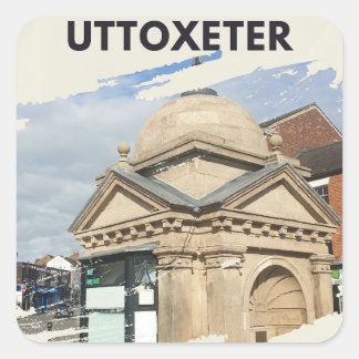 Uttoxeter - Dr. Johnson Memorial Kiosk Quadratischer Aufkleber