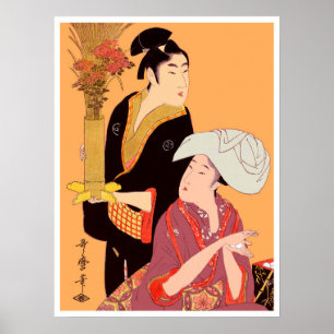 Utumaro Reisbällchen & Blumen Poster