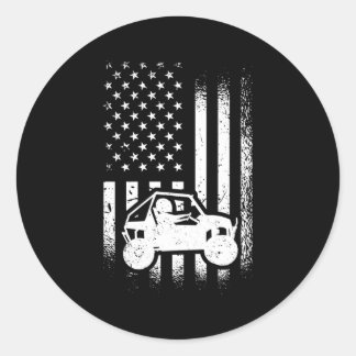 Utv Driver American Flag Utv Sxs Side-by-Side Runder Aufkleber