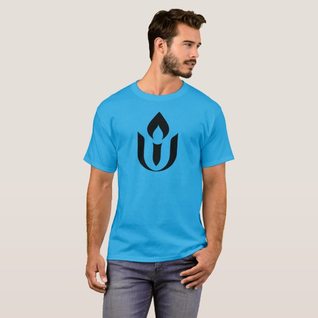 UU Chalice-Symbol-T-Shirt Schwarz-Symbol T-Shirt (Vorne ganz)