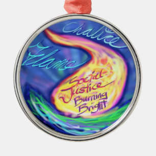 UU lodernder Chalice Silbernes Ornament