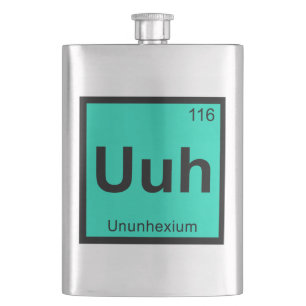 Uuh - Ununhexium Chemie Periodisches Tabelleneleme Flachmann