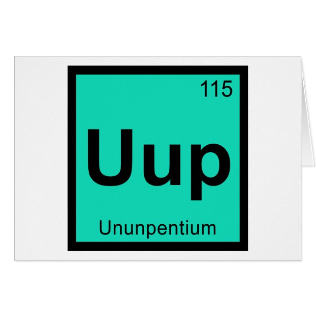 Uup - Ununpentium Chemistry Periodic Table Element (Vorderseite (Horizontal))