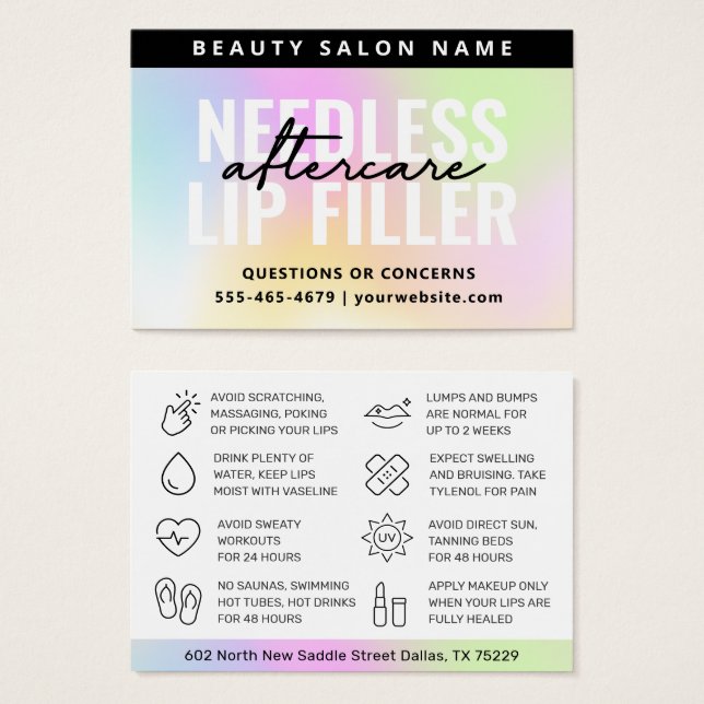 UV-Glanz-Regenbogen-Nadel Lippen-Kühlkarte (Vorne & Hinten)