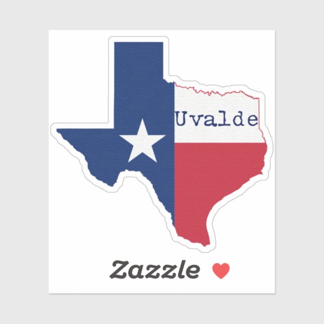 Uvalde Texas Flag Aufkleber (Blatt)