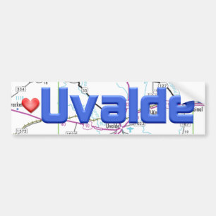 Uvalde TX Map Autoaufkleber